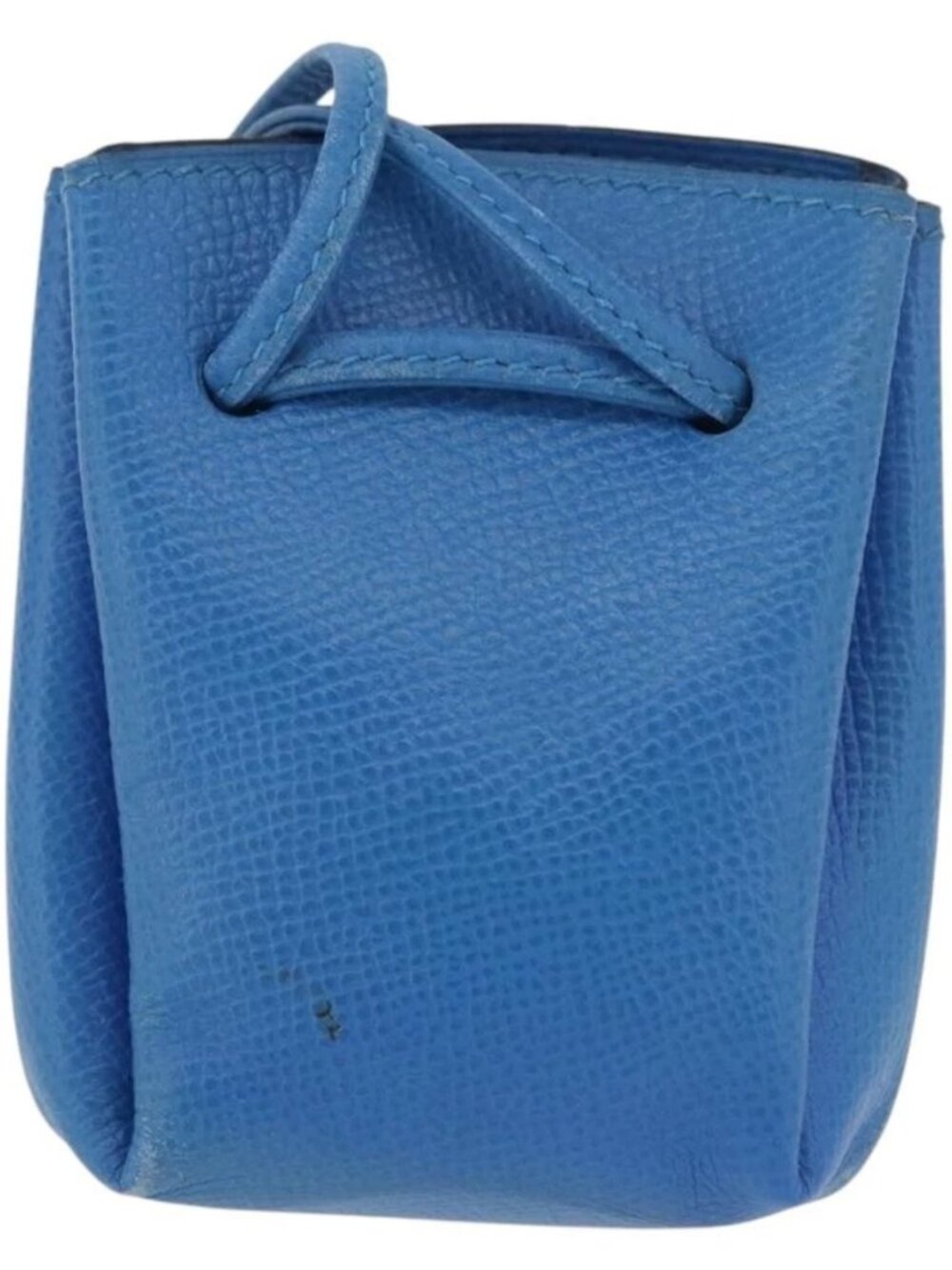 HERMES Vespa Pouch Leather Blue Auth 170911 - Picture 3 of 15